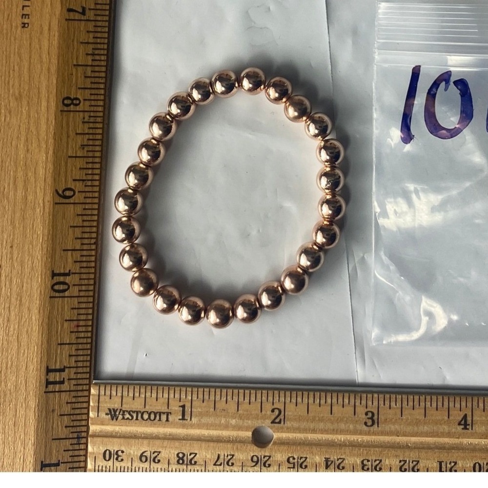 Rose Gold‎ tone Beaded Stretchy Bracelet Women's Fashion Jewelry